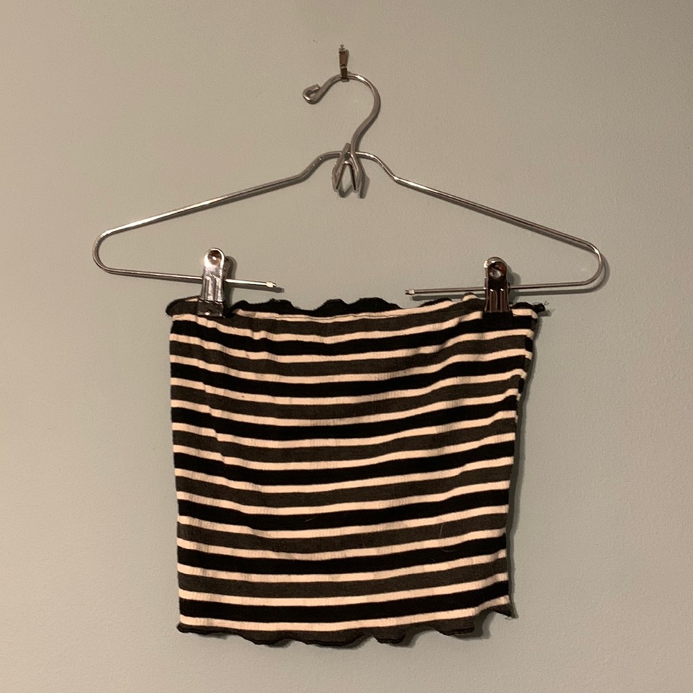 Owl Fish stripped black and white tube top.